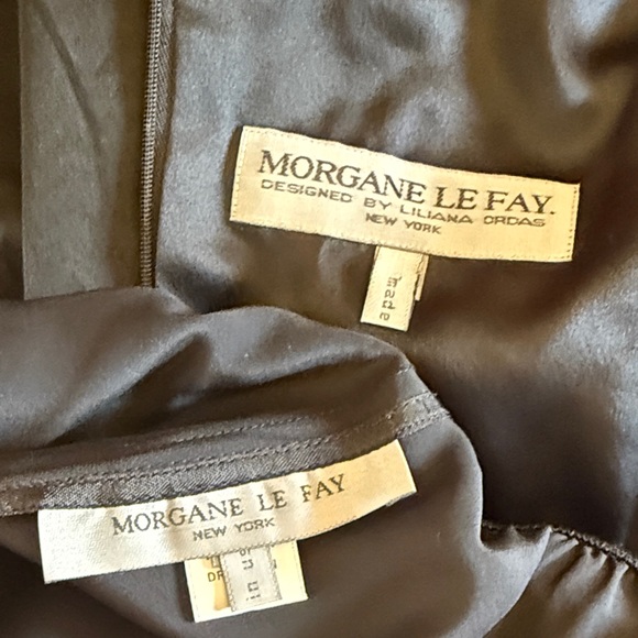 Vintage Morgane Le Fay 2 piece Black Sleeveless silk dress.  Small - Picture 9 of 10